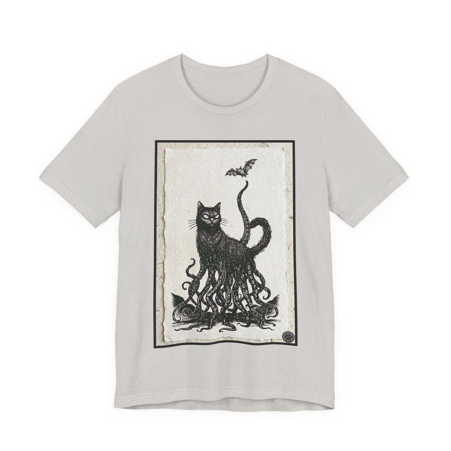 OctoCat Catching a Bat - Vintage Paper - Mystic Cat Kraken Tee — Gothic Cat T‑Shirt