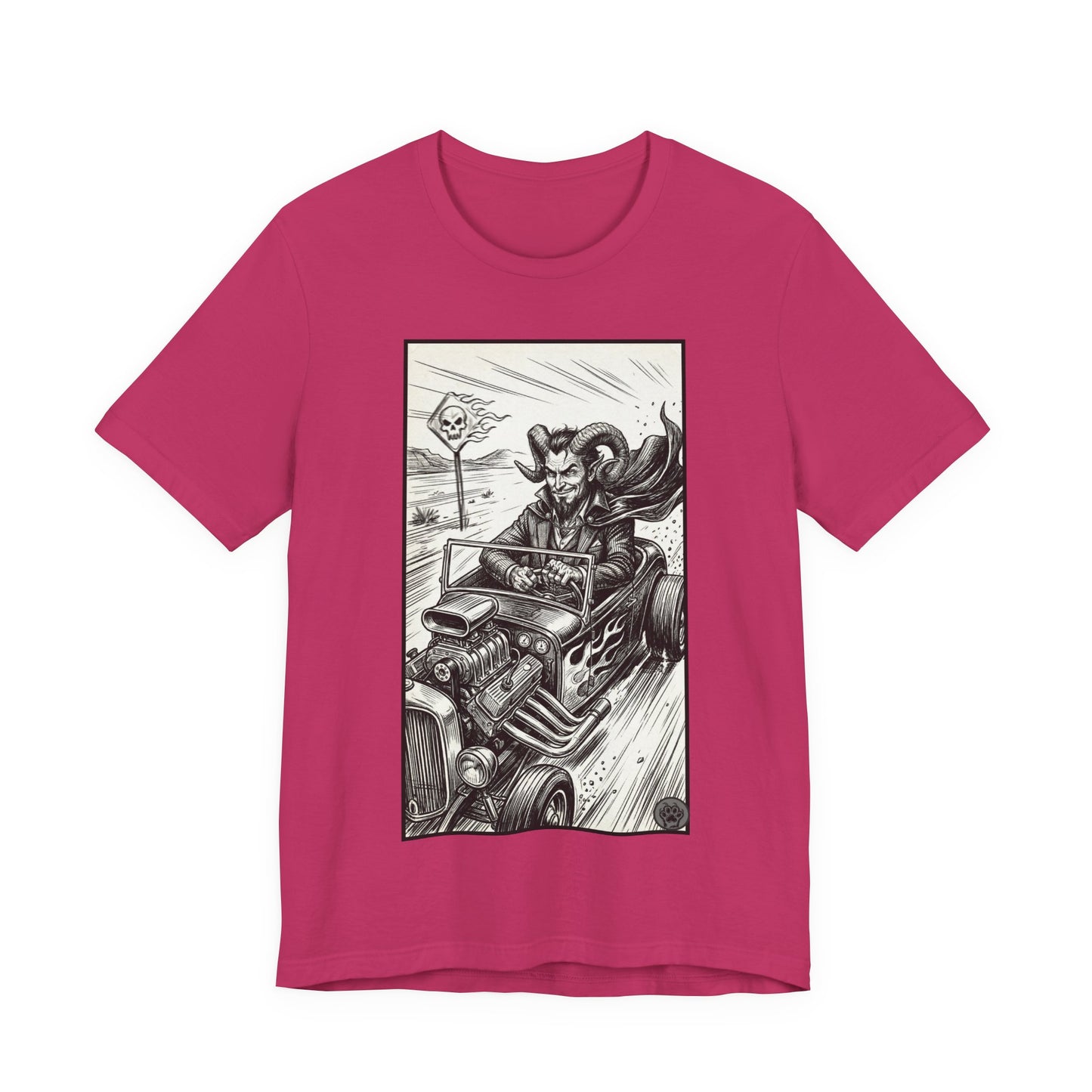 BLZB - Hot Rod Devil Driving T‑Shirt — Vintage Gothic Car Illustration Tee