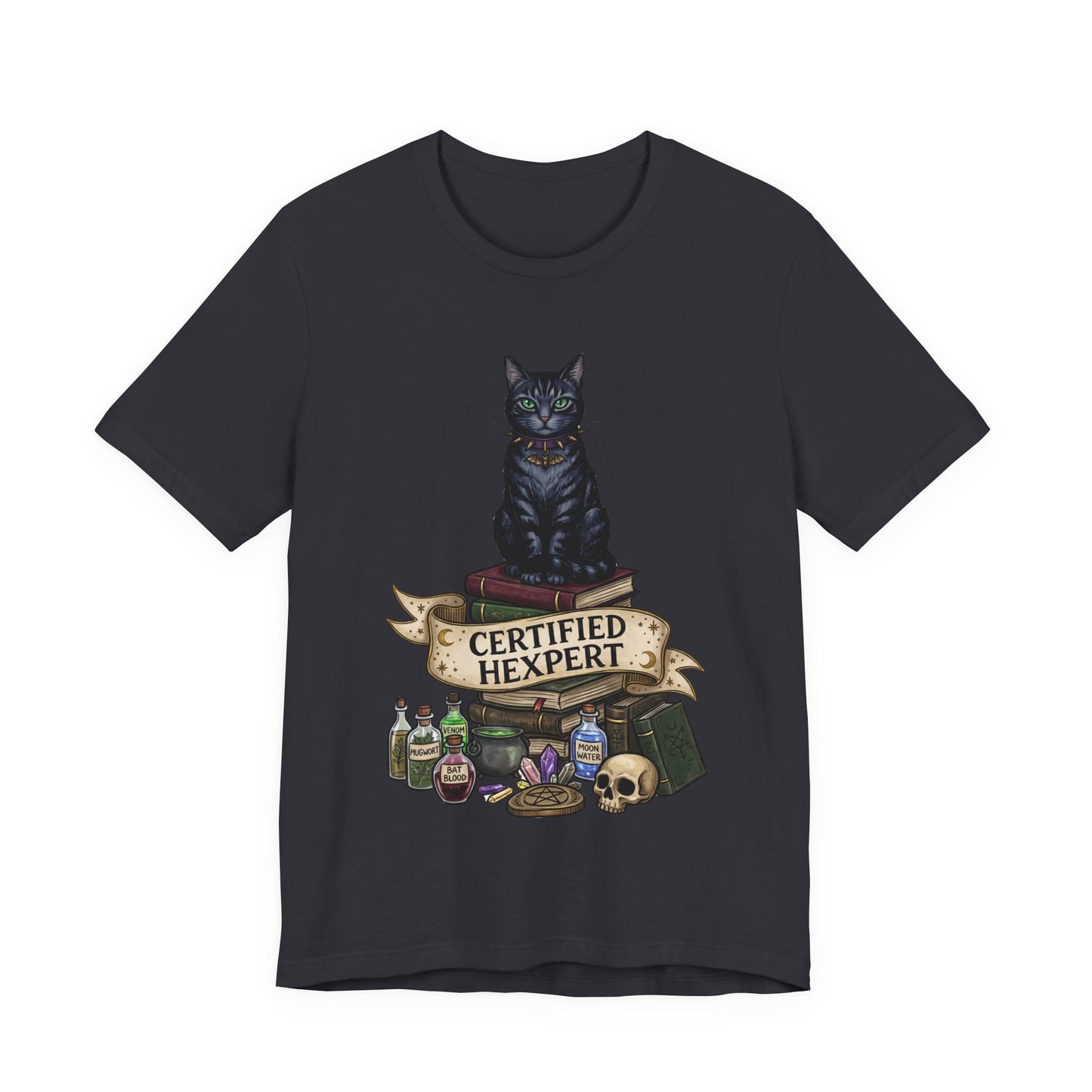 DarkArts - Hexpert (Color) T-Shirt — Black Cat Witchcraft Graphic Tee