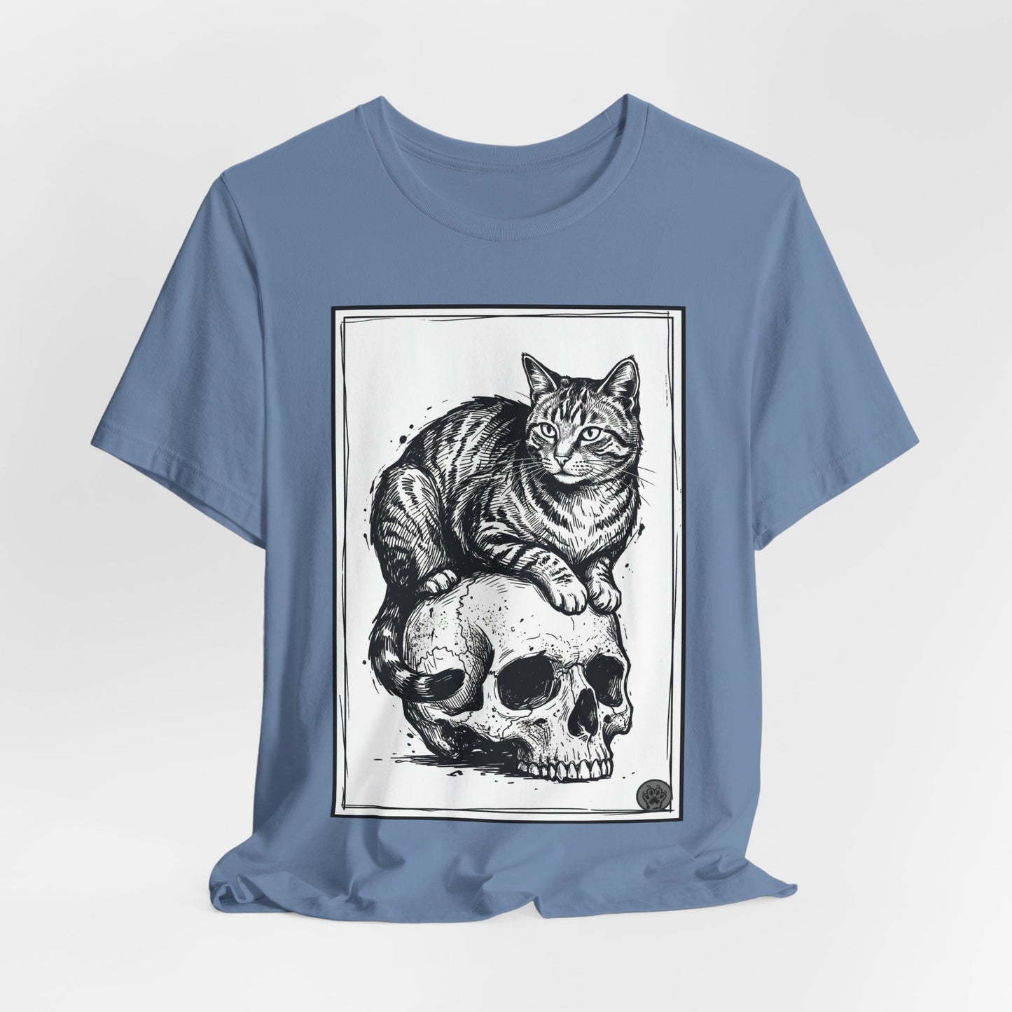 DarkArts Collection - Cat & Skull 2 T‑Shirt — Gothic Cat Skull Graphic Tee
