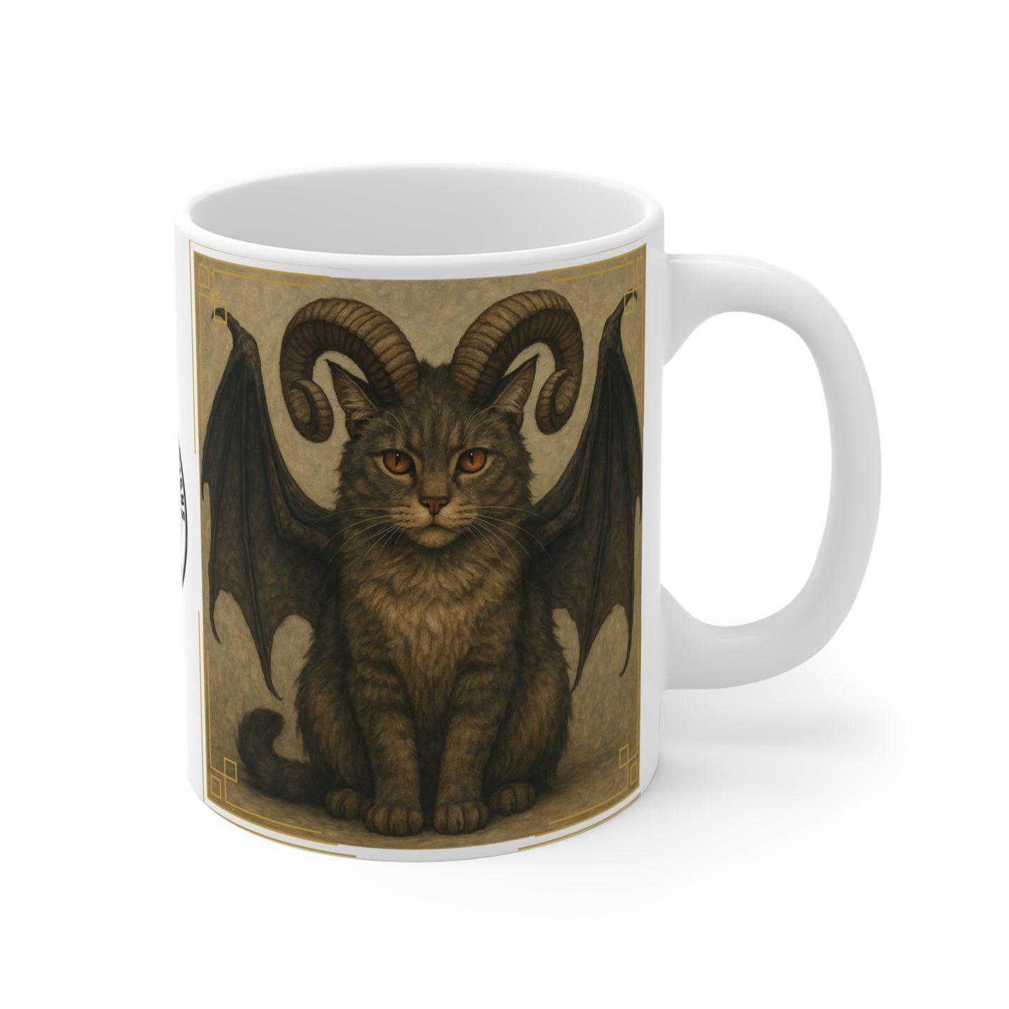 Folklore - 11oz Mug Ambi Handle - Gothic Bat-Winged Cat Mug – 11oz Fantasy Cat Coffee Cup