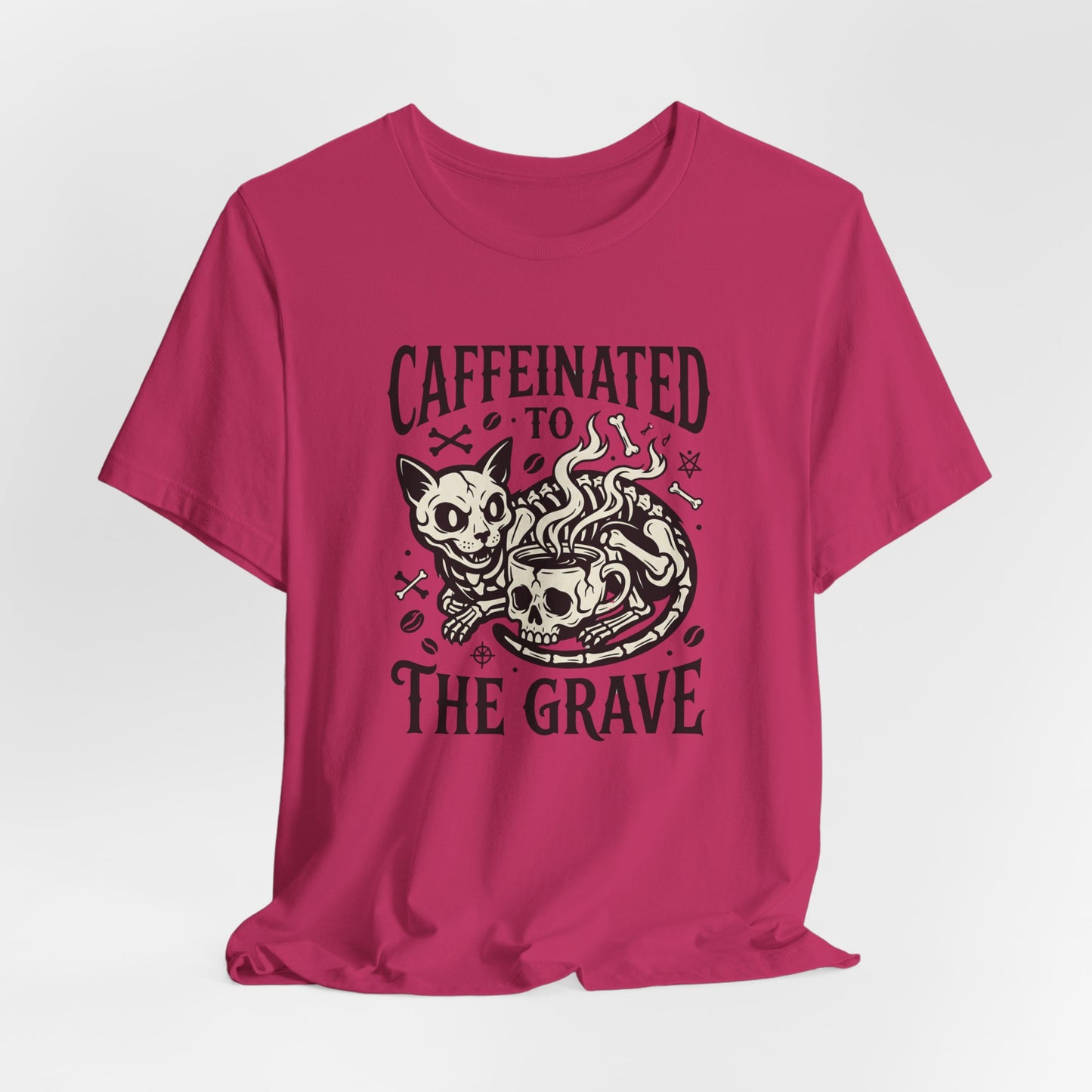 VOID - Caffeinated to the Grave Tee - Coffee Cat Humor Shirt