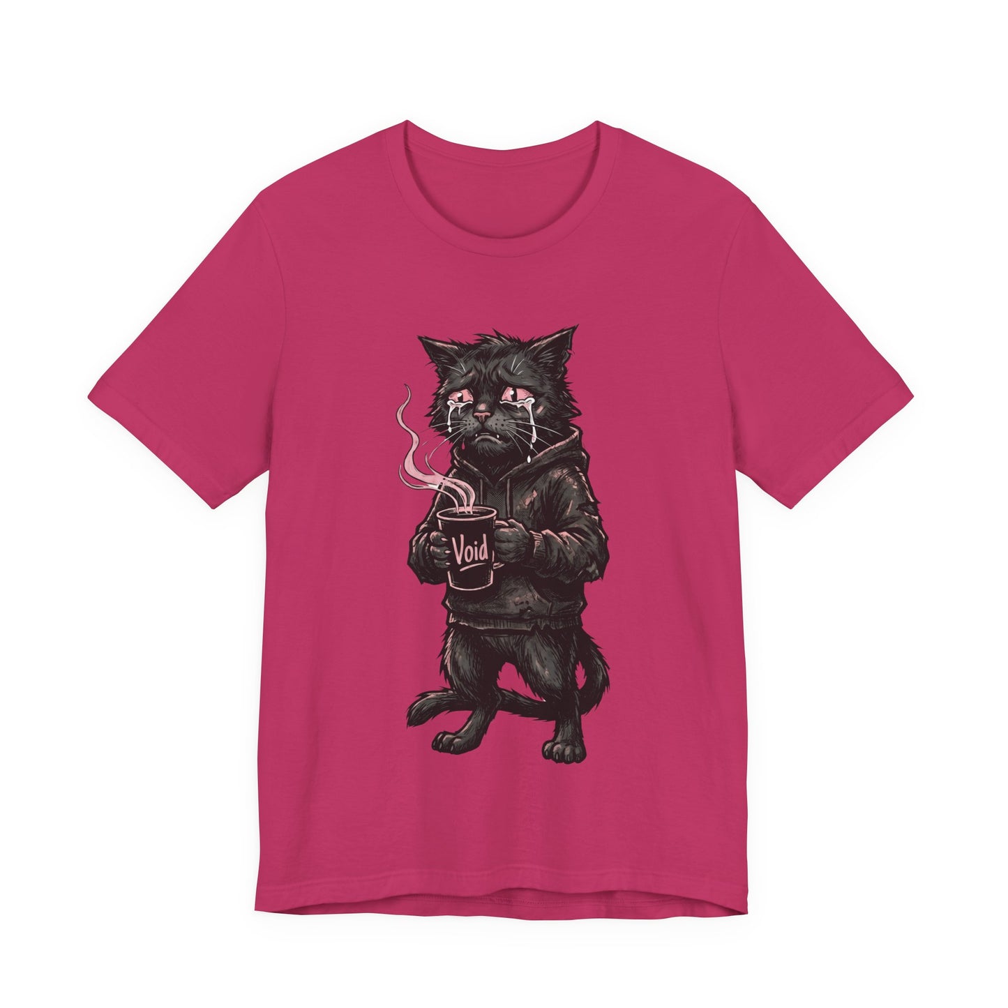 VOID - The Dark Void Cat T‑Shirt — Gothic Coffee Black Cat Illustration Tee