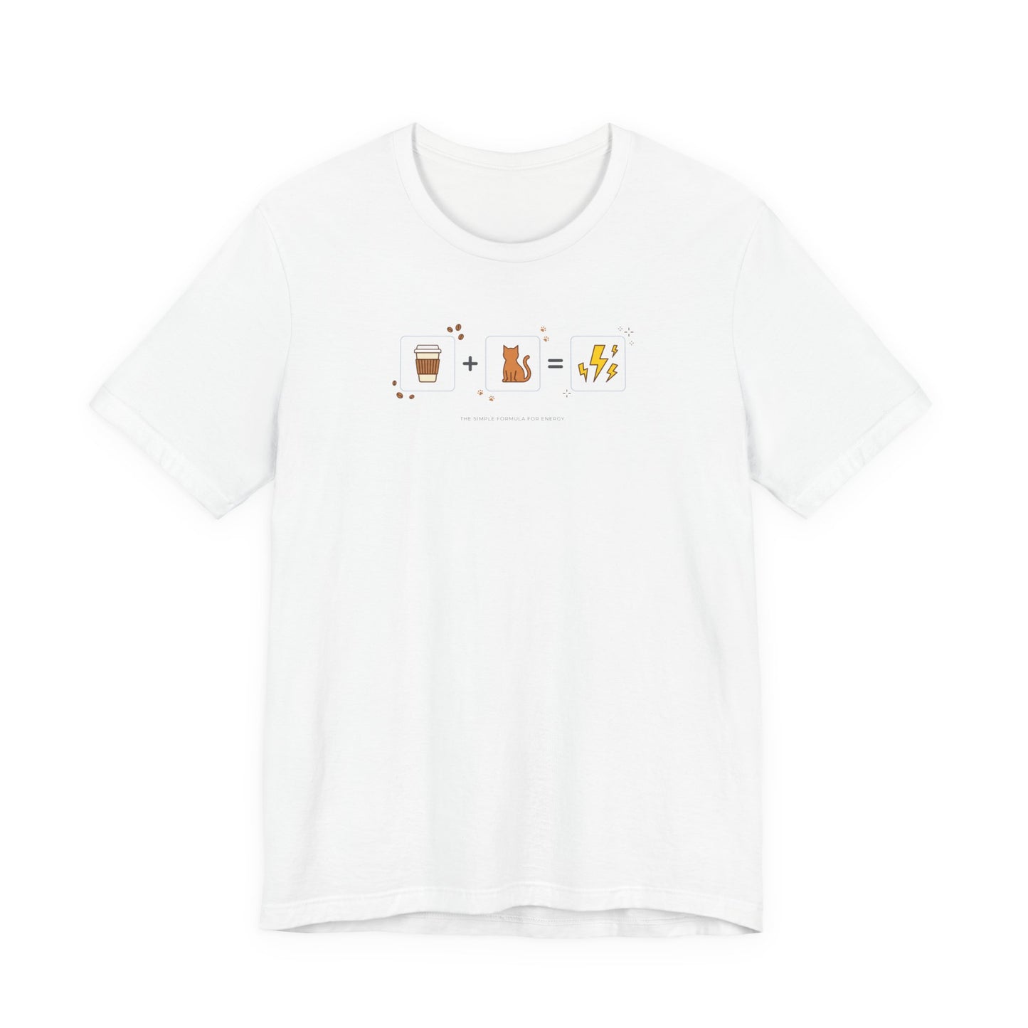 VOID - The Magic Formula - Coffee + Cat = Energy T-Shirt — Cute Cat & Coffee Equation Tee
