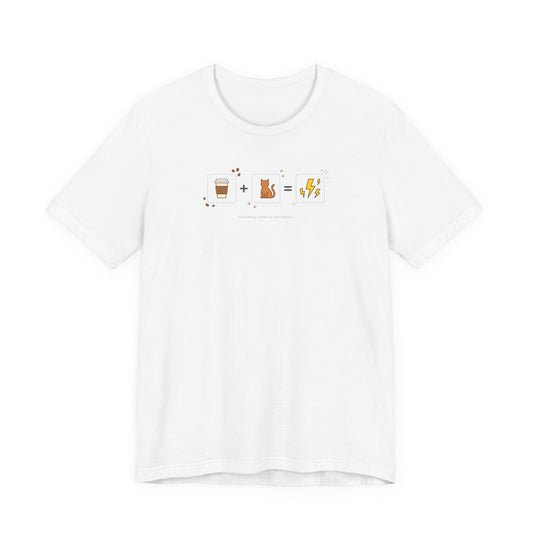 VOID - The Magic Formula - Coffee + Cat = Energy T-Shirt — Cute Cat & Coffee Equation Tee