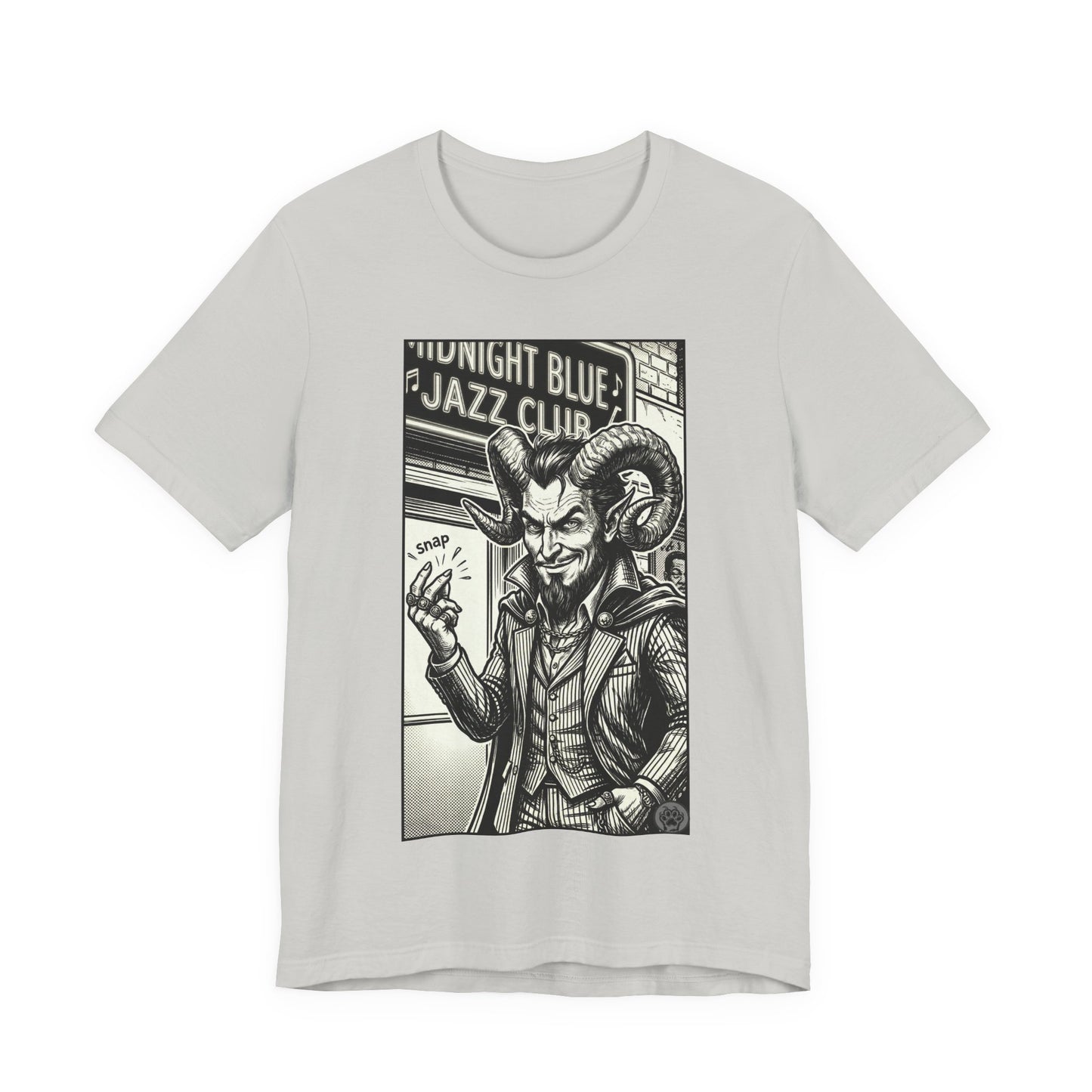 BLZB - Finger Snap Jazz Club Graphic Tee — 'Midnight Blue Jazz Club' Vintage Devil Illustration