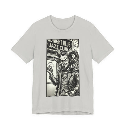 BLZB - Finger Snap Jazz Club Graphic Tee — 'Midnight Blue Jazz Club' Vintage Devil Illustration