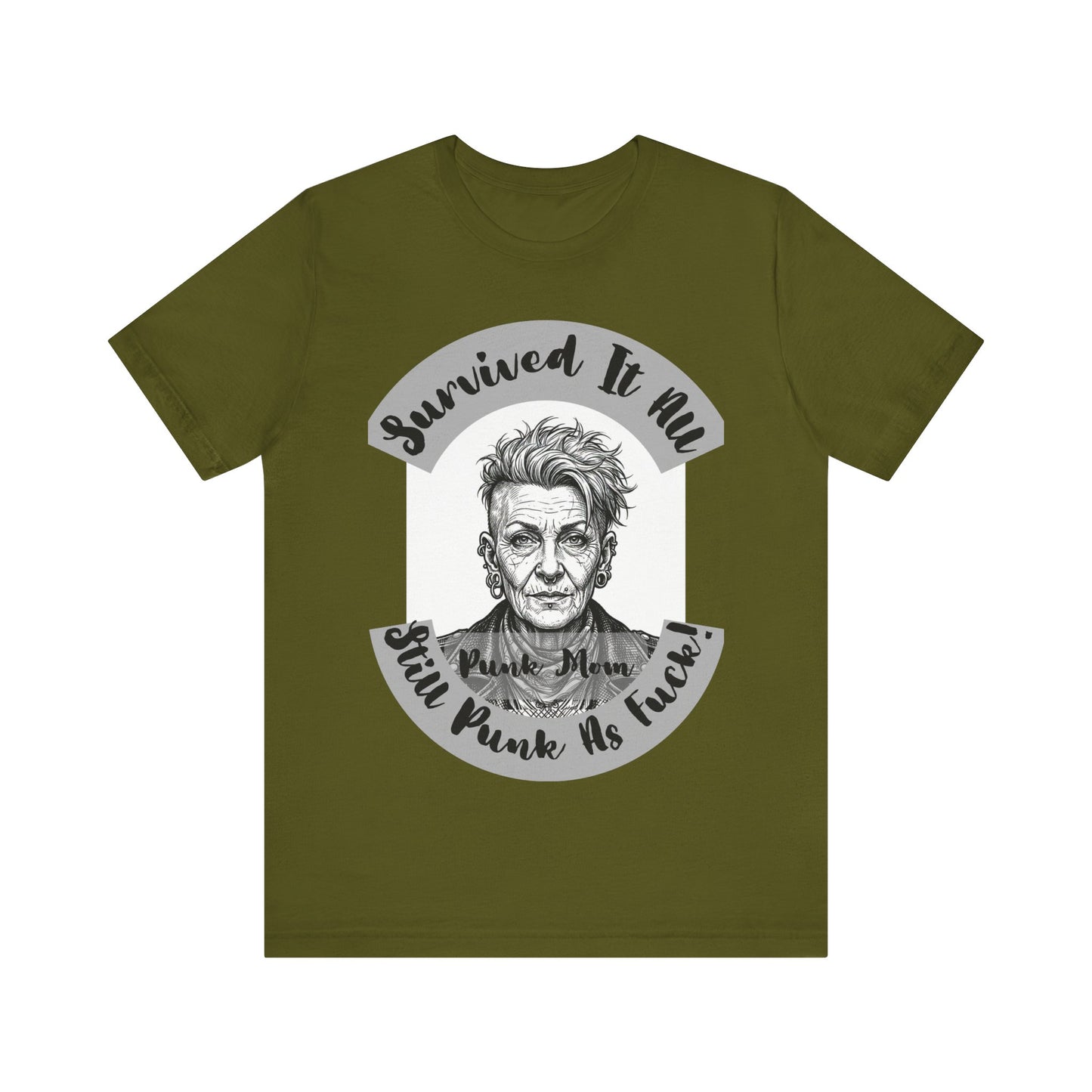 PunkMom - Survived It All Tee — Punk Rock Elder Portrait Graphic T-Shirt