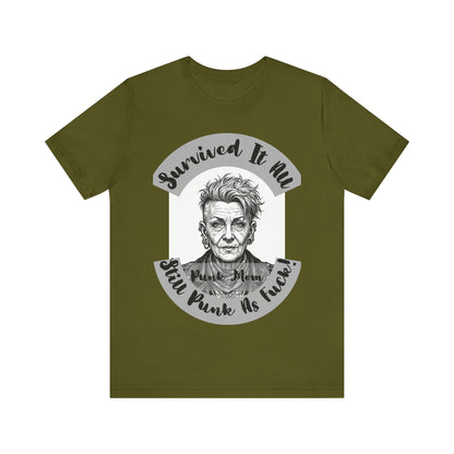 PunkMom - Survived It All Tee — Punk Rock Elder Portrait Graphic T-Shirt