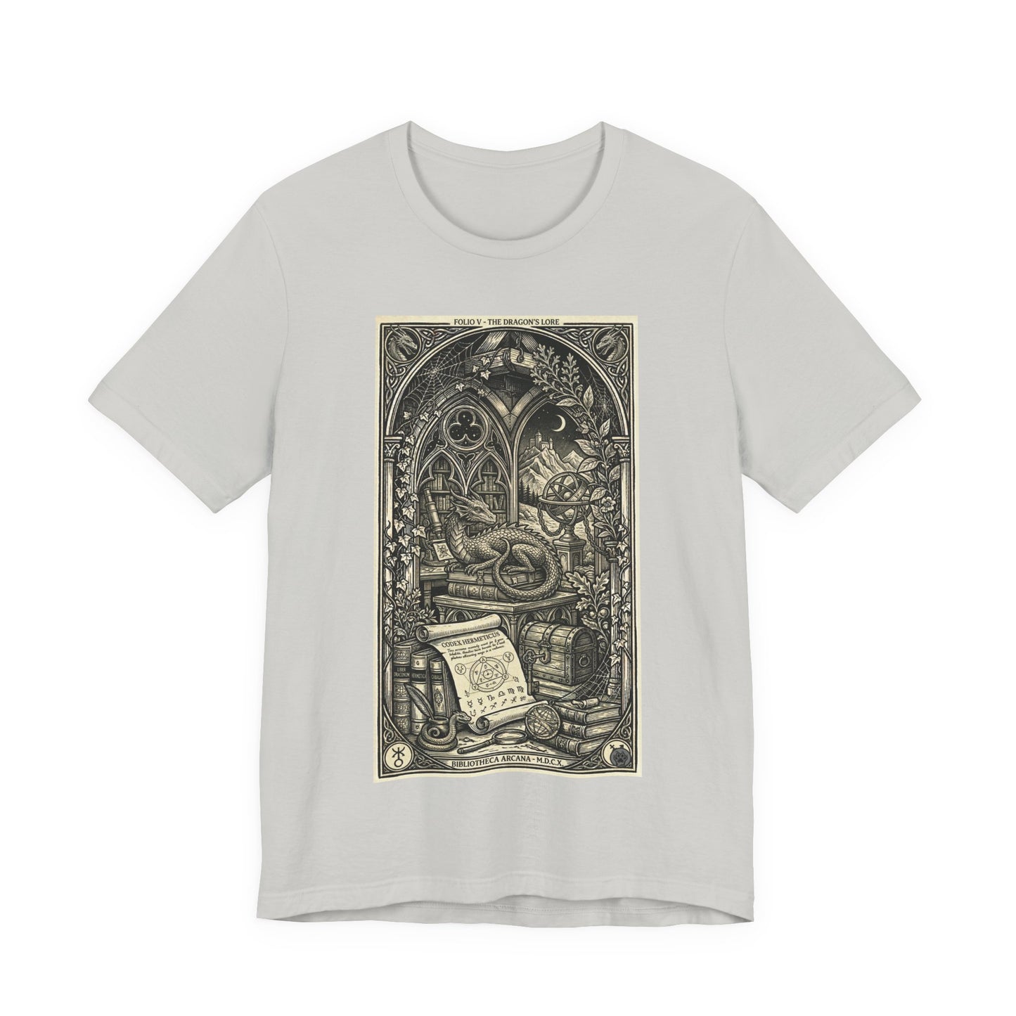 DarkArts Collection - Dragon - Occult Library T-Shirt — Vintage Tarot Alchemy Design