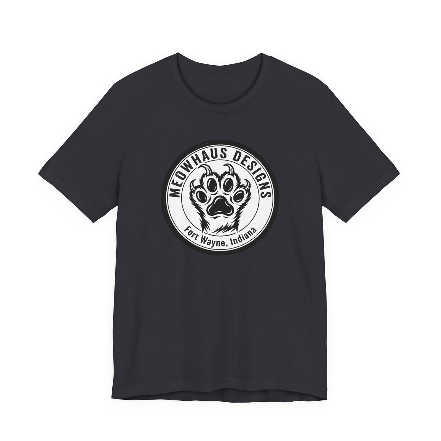 Meowhaus Designs Paw Logo T‑Shirt — Fort Wayne Cat Lover Graphic Tee