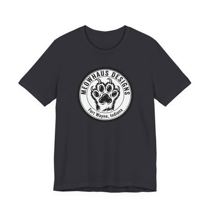 Meowhaus Designs Paw Logo T‑Shirt — Fort Wayne Cat Lover Graphic Tee