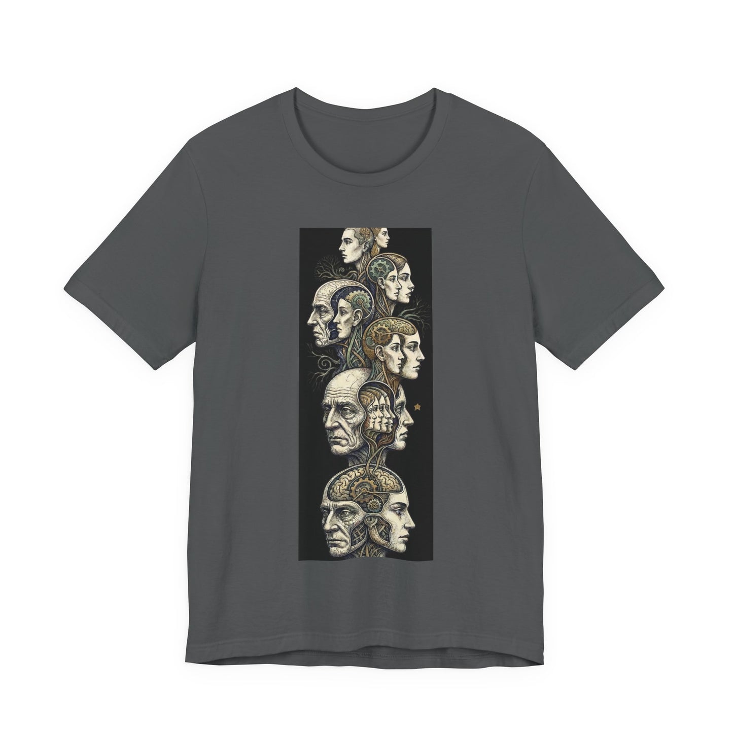 Family of Thought - Black - Phrenology Heads Vintage Anatomy Tee