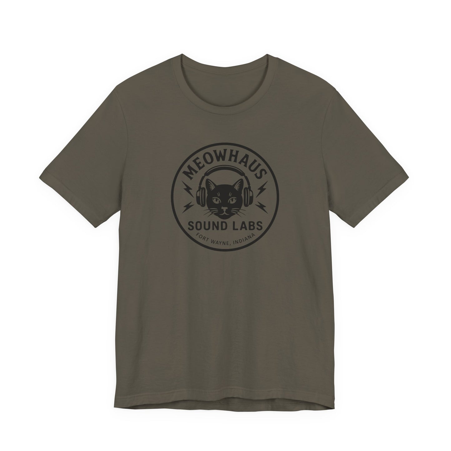 Meowhaus Sound Labs Cat Logo Tee - Clear Variation - Fort Wayne Indiana Audio Sound Music Studio School
