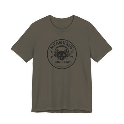 Meowhaus Sound Labs Cat Logo Tee - Clear Variation - Fort Wayne Indiana Audio Sound Music Studio School