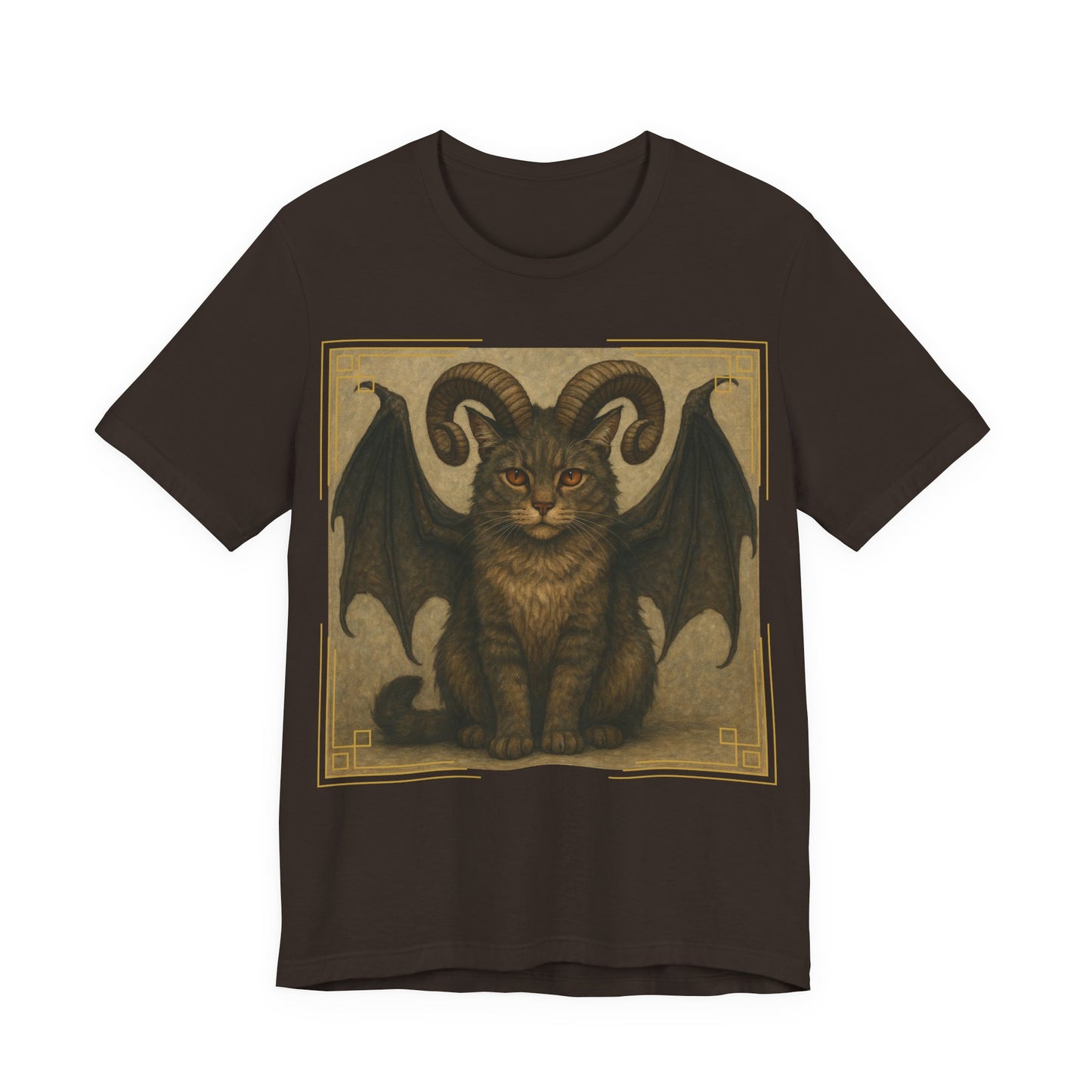 Folklore - Gothic Demon Cat T-Shirt — Horned Winged Feline Graphic Tee