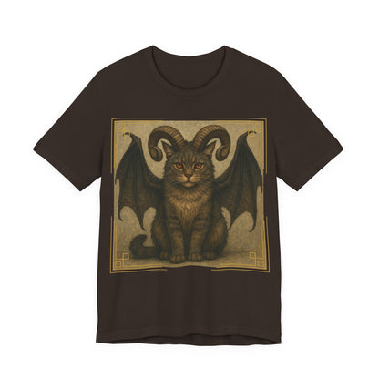 Folklore - Gothic Demon Cat T-Shirt — Horned Winged Feline Graphic Tee