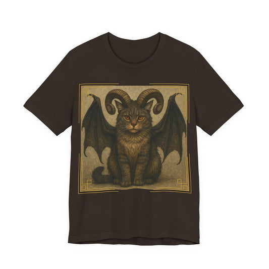 Folklore - Gothic Demon Cat T-Shirt — Horned Winged Feline Graphic Tee