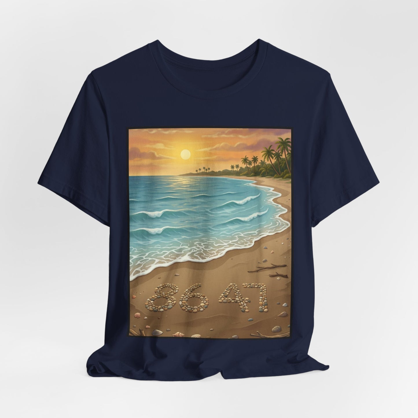 Another Nice Day At The Beach - Vertical - Beach Sunset Tee — Coastal Tropical Shoreline Graphic T‑Shirt