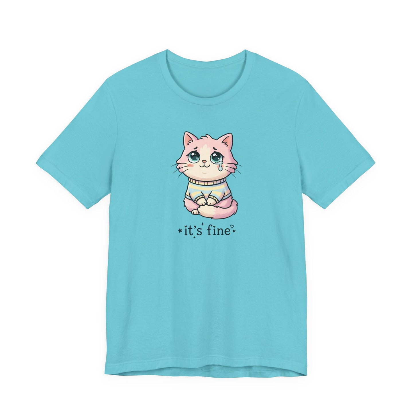 VOID - It's Fine - Cute Sad Cat Kitten Tee