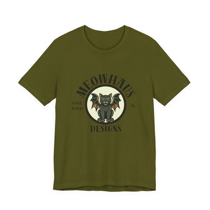 MHD - Emblem - Vintage Tattoo Cat Bat Logo Tee — “Meowhaus Designs” Graphic T-Shirt