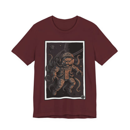AlienCat Astronaut In Space! - Dark - Cat Graphic Tee – Space Cat with Tentacles Illustration