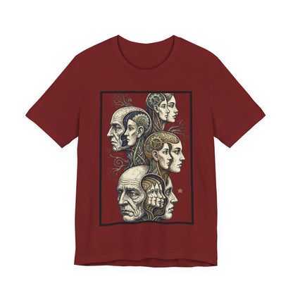 Family of Thought - Crop - Evolution of Minds T-Shirt — Surreal Human Faces Art Tee