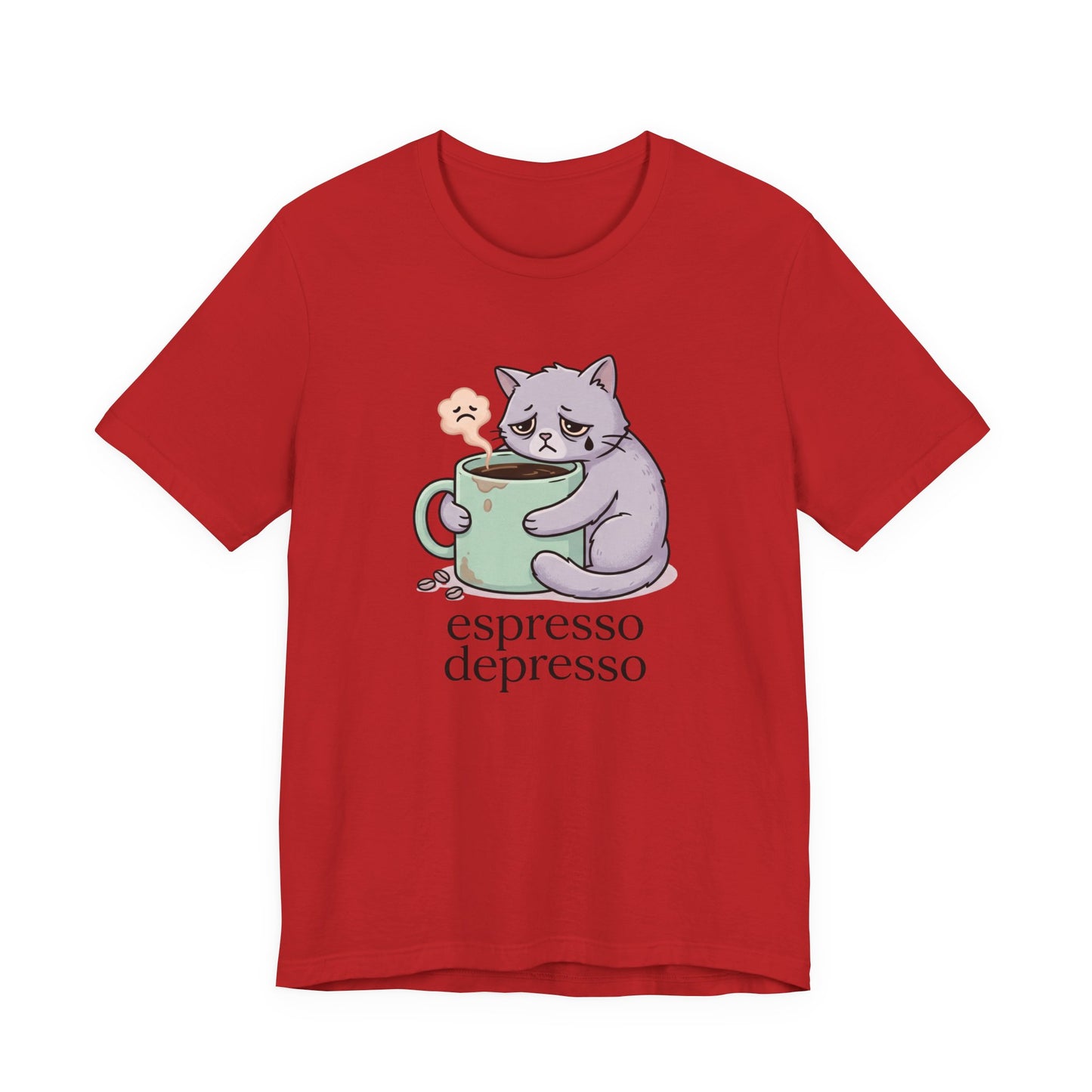 VOID - Espresso Depresso Cat T-Shirt — Cute Sad Cat Coffee Tee