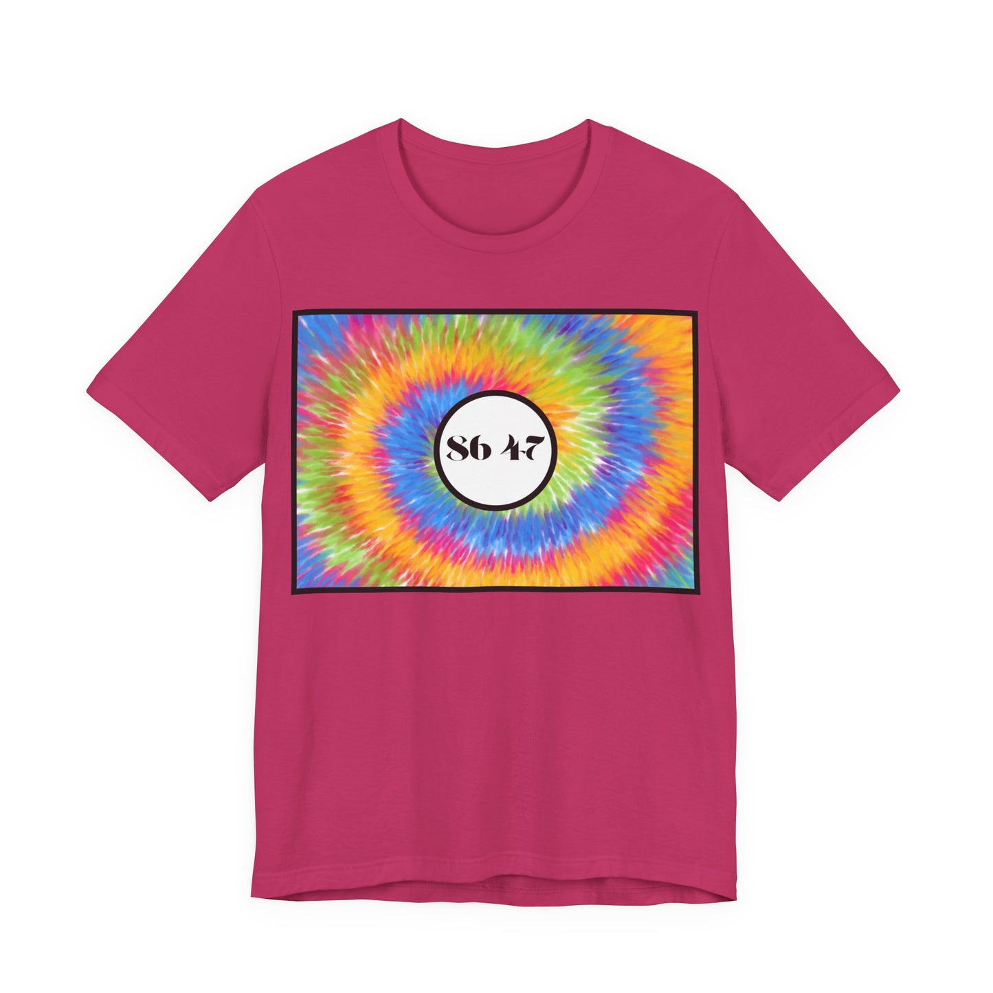 Tie-Dye Vibe T-Shirt — "86 47" Retro Rainbow Graphic Tee