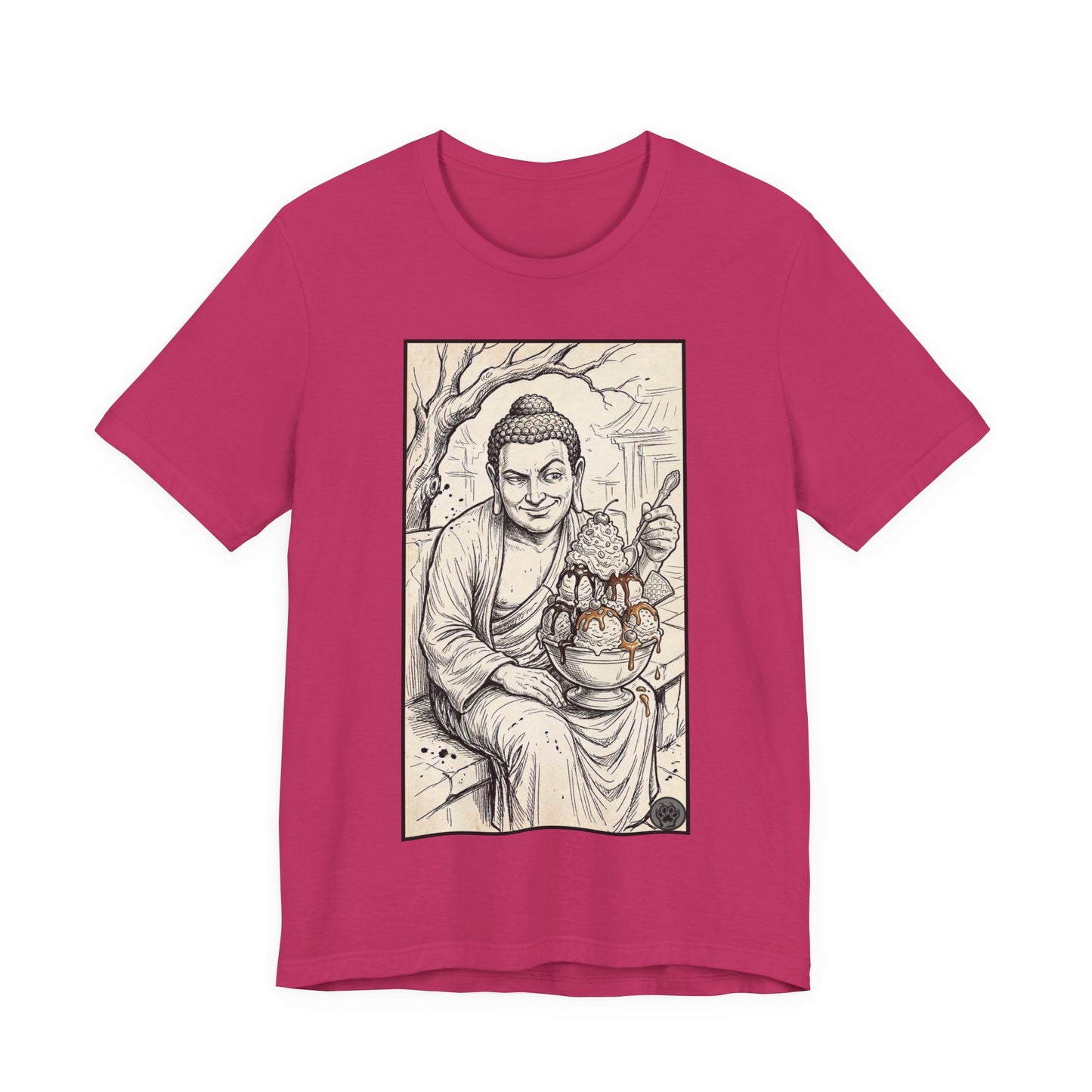Bad Buddha Sundae Sketch Tee — Religious Humor Buddha Graphic T-Shirt