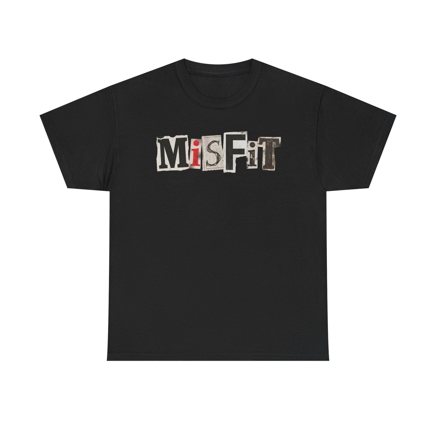 PBFMF - Misfit Graphic Tee — Vintage Ransom-Note Lettering Mental Health T-Shirt