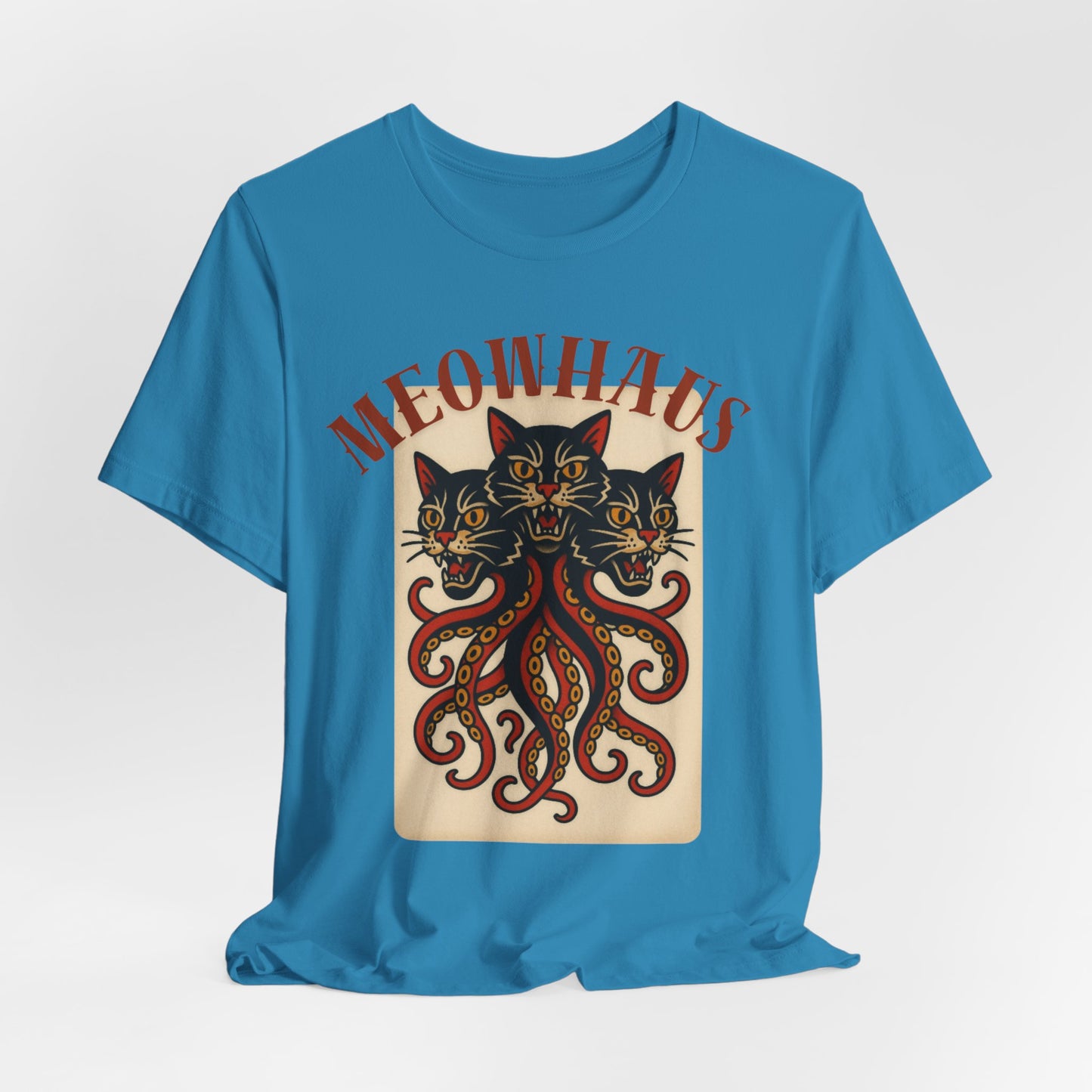 The Magic Three - Vintage Tattoo Meowhaus Cat-Octopus Graphic Tee