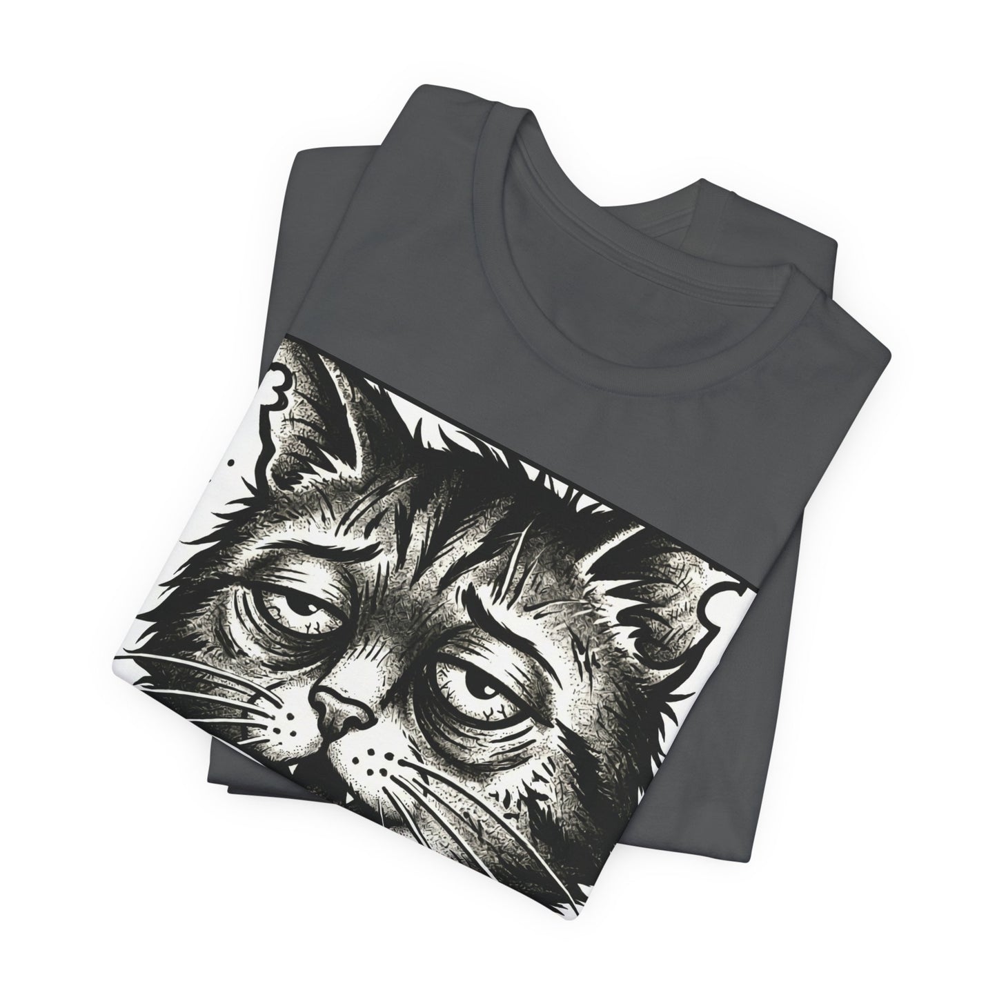 VOID - The Original Void Cat Tee — Tired Moody Cat Drinking Coffee Graphic T-Shirt