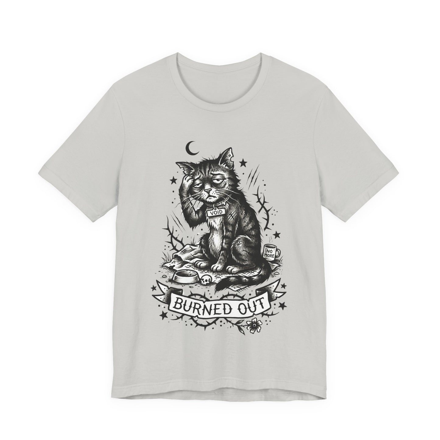VOID - Burned Out Cat T-Shirt — Vintage Sad Cat Illustration Tee