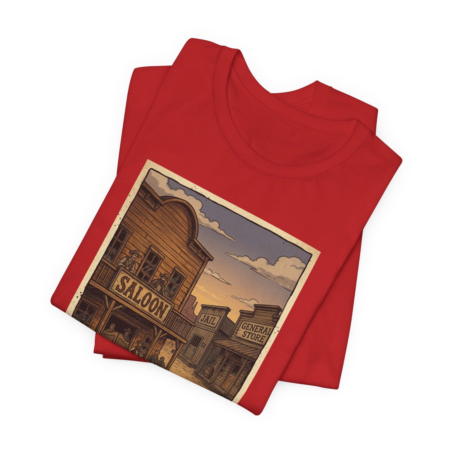 SheriffPaco - Vertical - Chihuahua Sheriff Western Saloon Showdown T-Shirt — Vintage Cowboy Sheriff Puppy Dog Graphic Tee