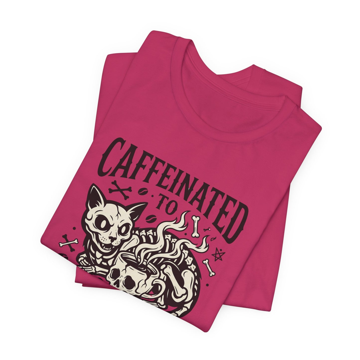 VOID - Caffeinated to the Grave Tee - Coffee Cat Humor Shirt