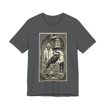 DarkArts Collection - Raven 1 - Raven & Bell Gothic Art T-Shirt – Vintage Raven Illustration Tee