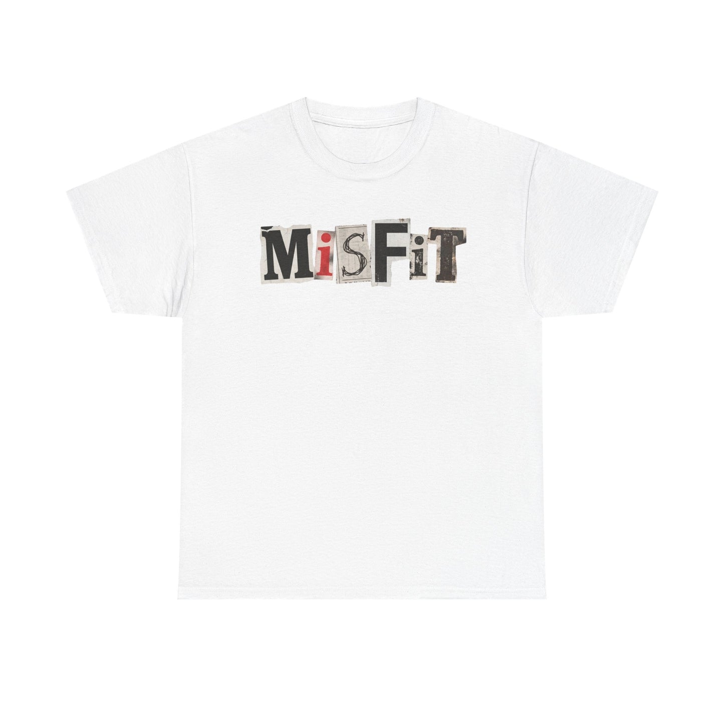 PBFMF - Misfit Graphic Tee — Vintage Ransom-Note Lettering Mental Health T-Shirt