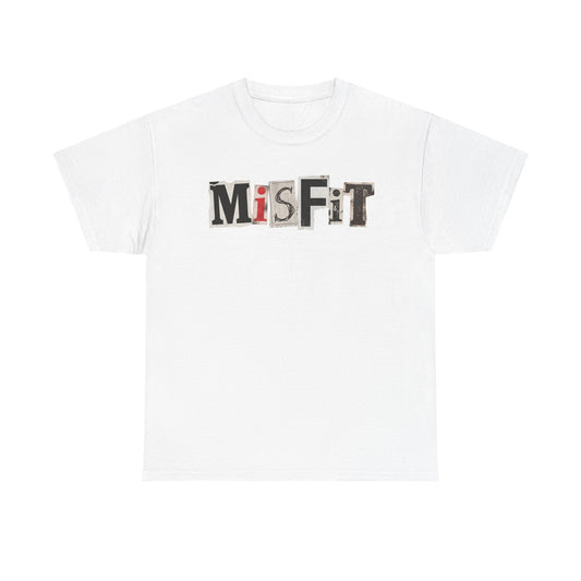 PBFMF - Misfit Graphic Tee — Vintage Ransom-Note Lettering Mental Health T-Shirt
