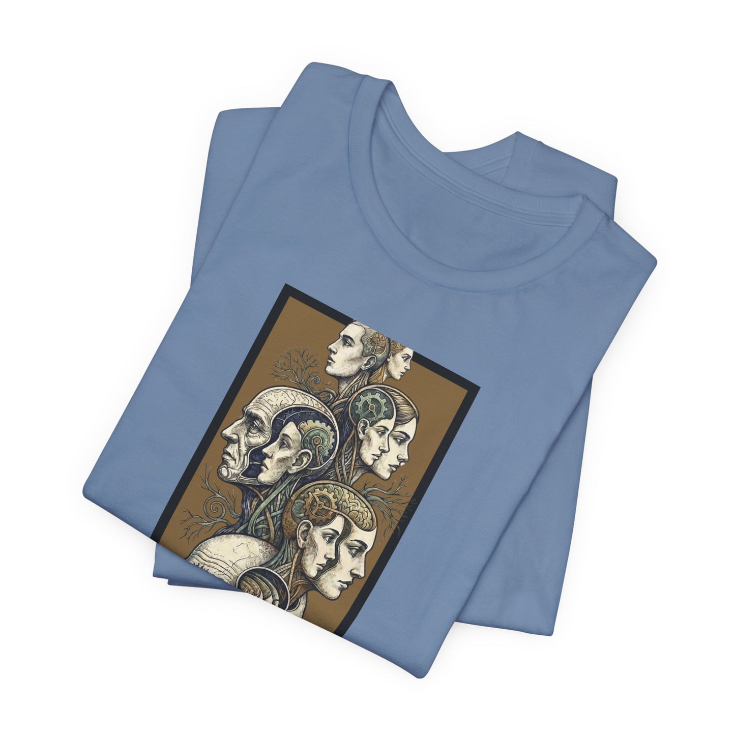 Family of Thought - Gold - Anatomical Heads Vertical Collage T-Shirt