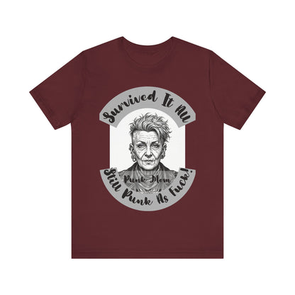 PunkMom - Survived It All Tee — Punk Rock Elder Portrait Graphic T-Shirt