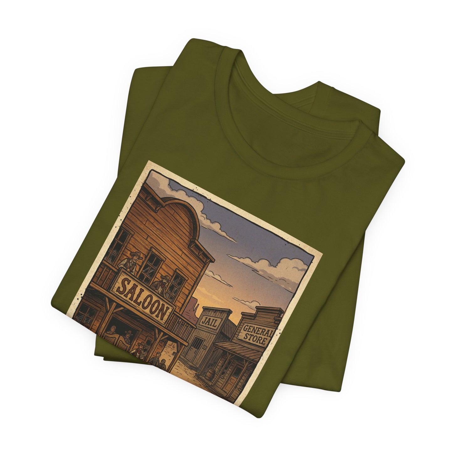 SheriffPaco - Vertical - Chihuahua Sheriff Western Saloon Showdown T-Shirt — Vintage Cowboy Sheriff Puppy Dog Graphic Tee