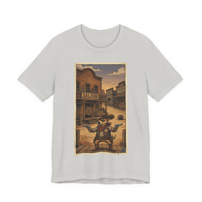 SheriffPaco - Vertical - Chihuahua Sheriff Western Saloon Showdown T-Shirt — Vintage Cowboy Sheriff Puppy Dog Graphic Tee