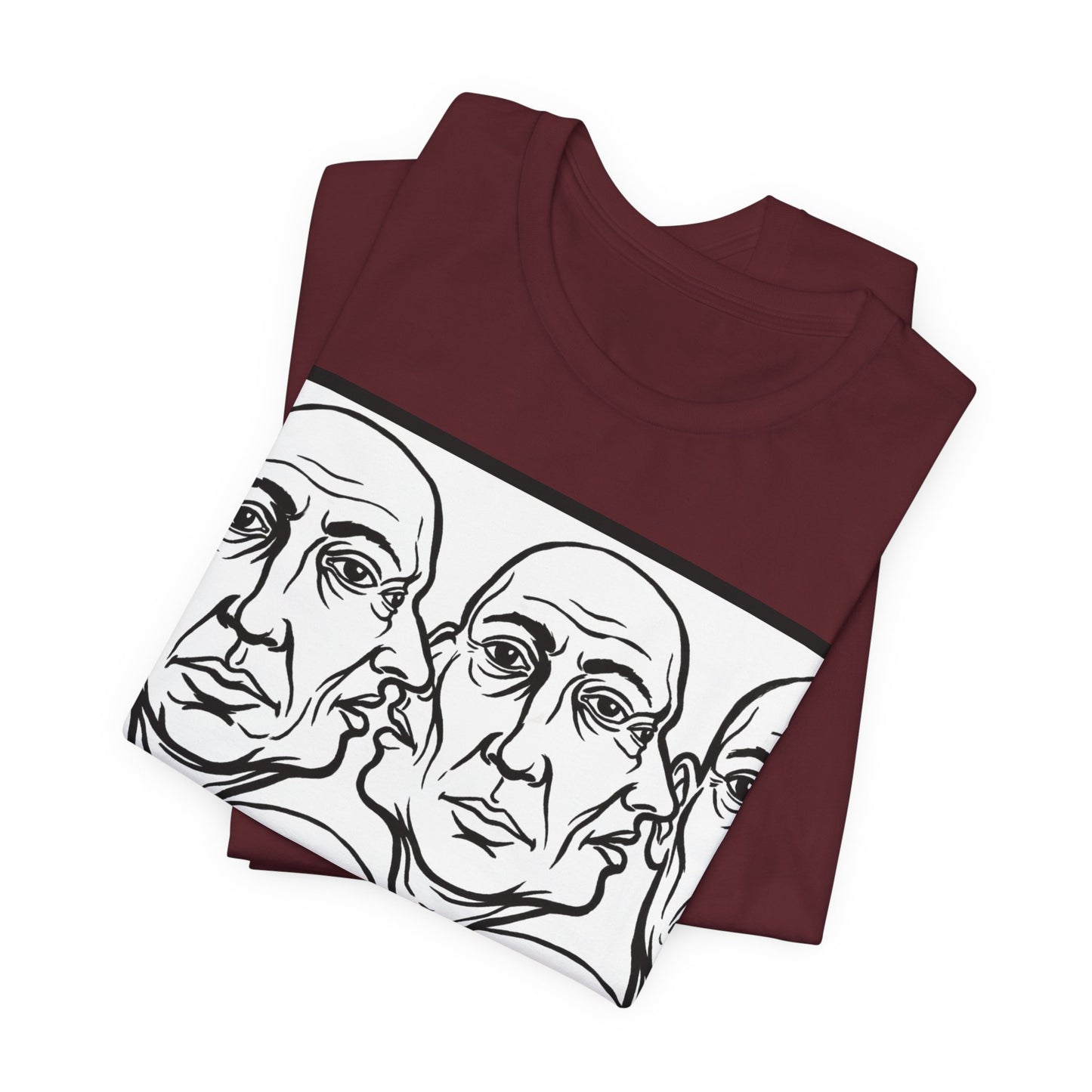 HotGossip - Version 2 - Monochrome Repeating Faces Tee – Abstract Expressionist Portrait T-Shirt