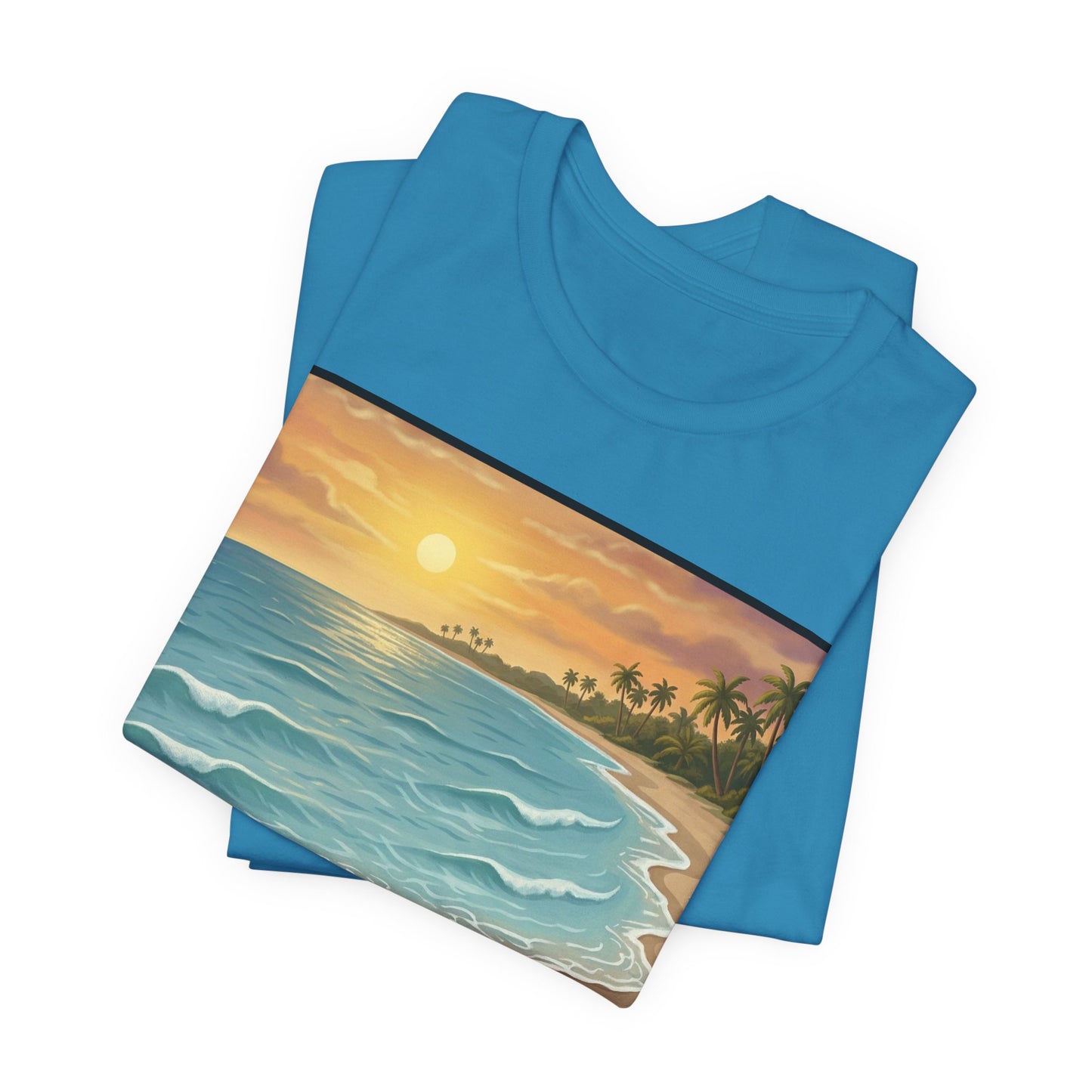 Another Nice Day At The Beach - Vertical - Beach Sunset Tee — Coastal Tropical Shoreline Graphic T‑Shirt