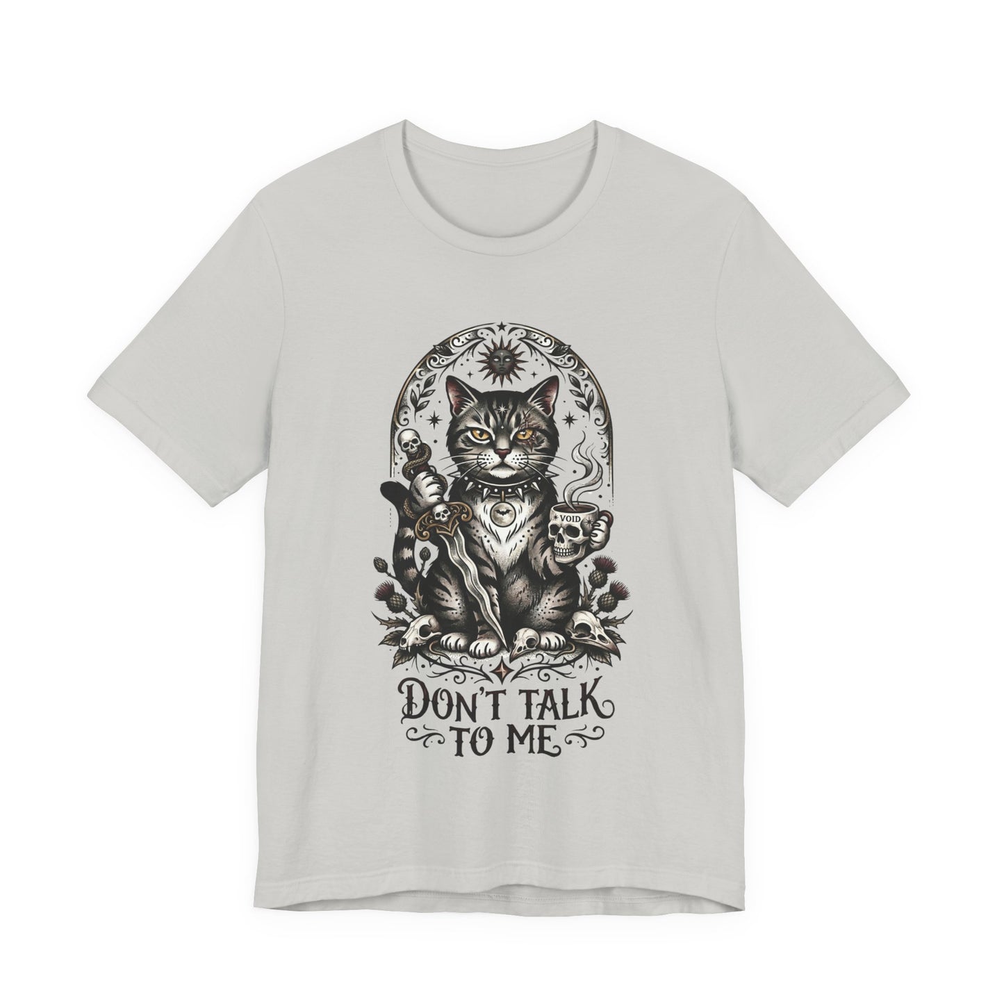 VOID - Don't Talk To Me Cat Tee — Gothic Mystic Cat Graphic T-Shirt