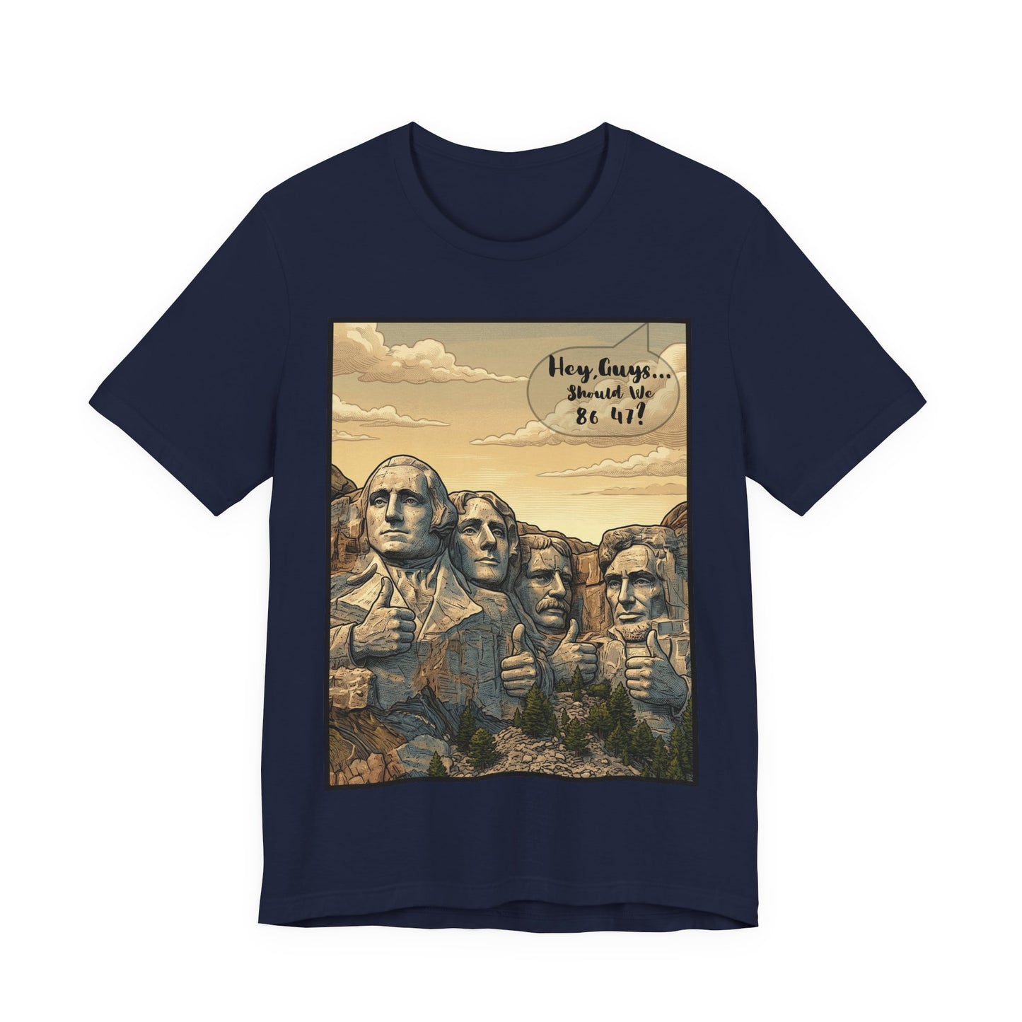 Mount Rushmore Thumbs Up Tee — Vintage Patriotic Graphic T-Shirt - Voice of God