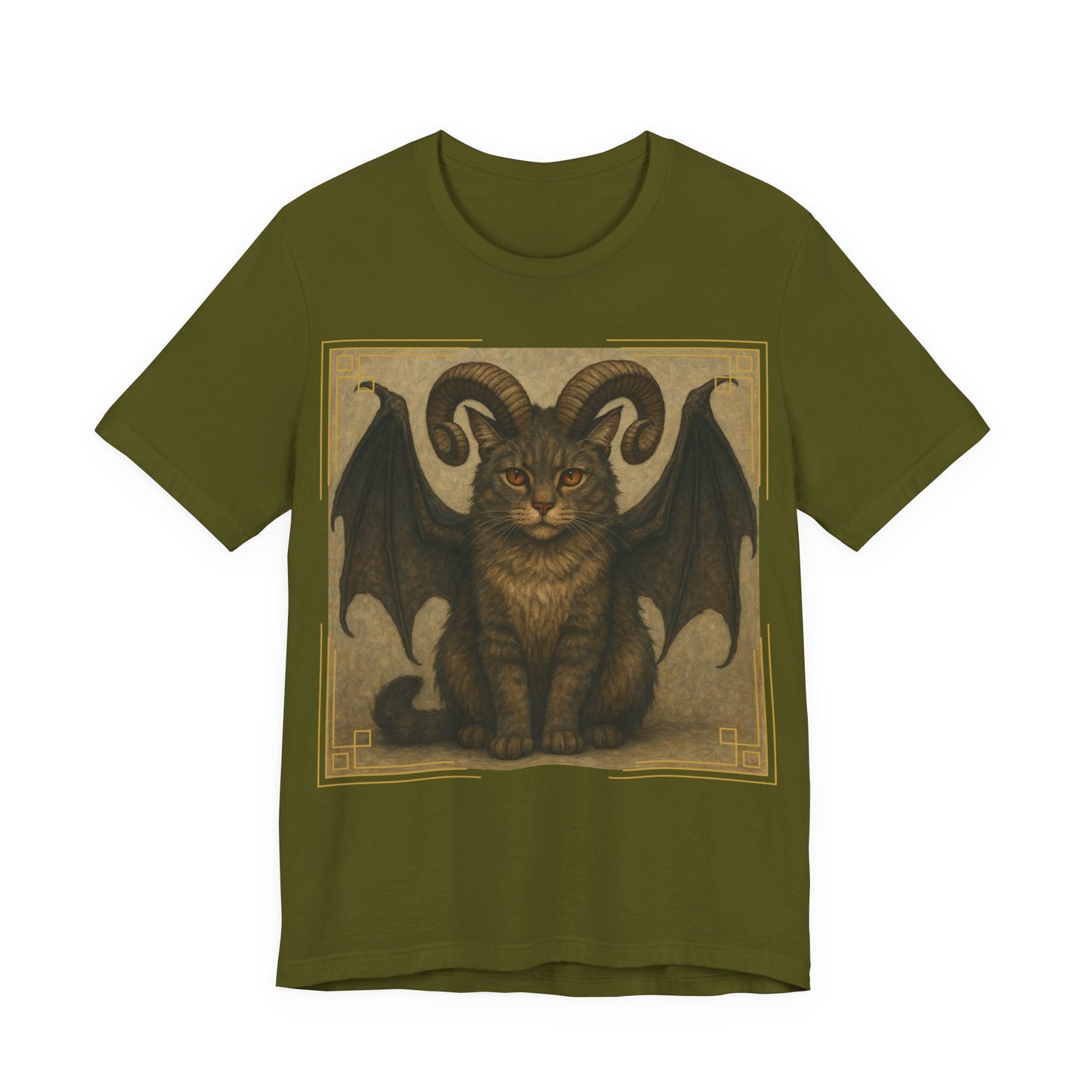 Folklore - Gothic Demon Cat T-Shirt — Horned Winged Feline Graphic Tee