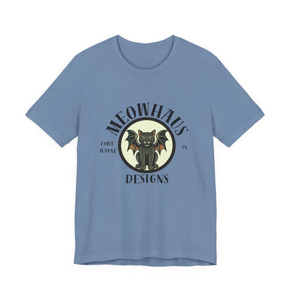 MHD - Emblem - Vintage Tattoo Cat Bat Logo Tee — “Meowhaus Designs” Graphic T-Shirt