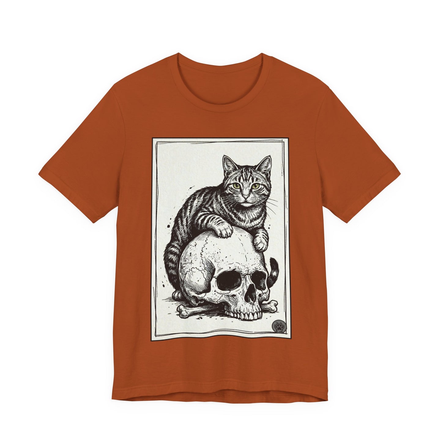 DarkArts Collection - Cat & Skull T-Shirt – Gothic Cat Illustration Tee